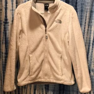 White furry north face